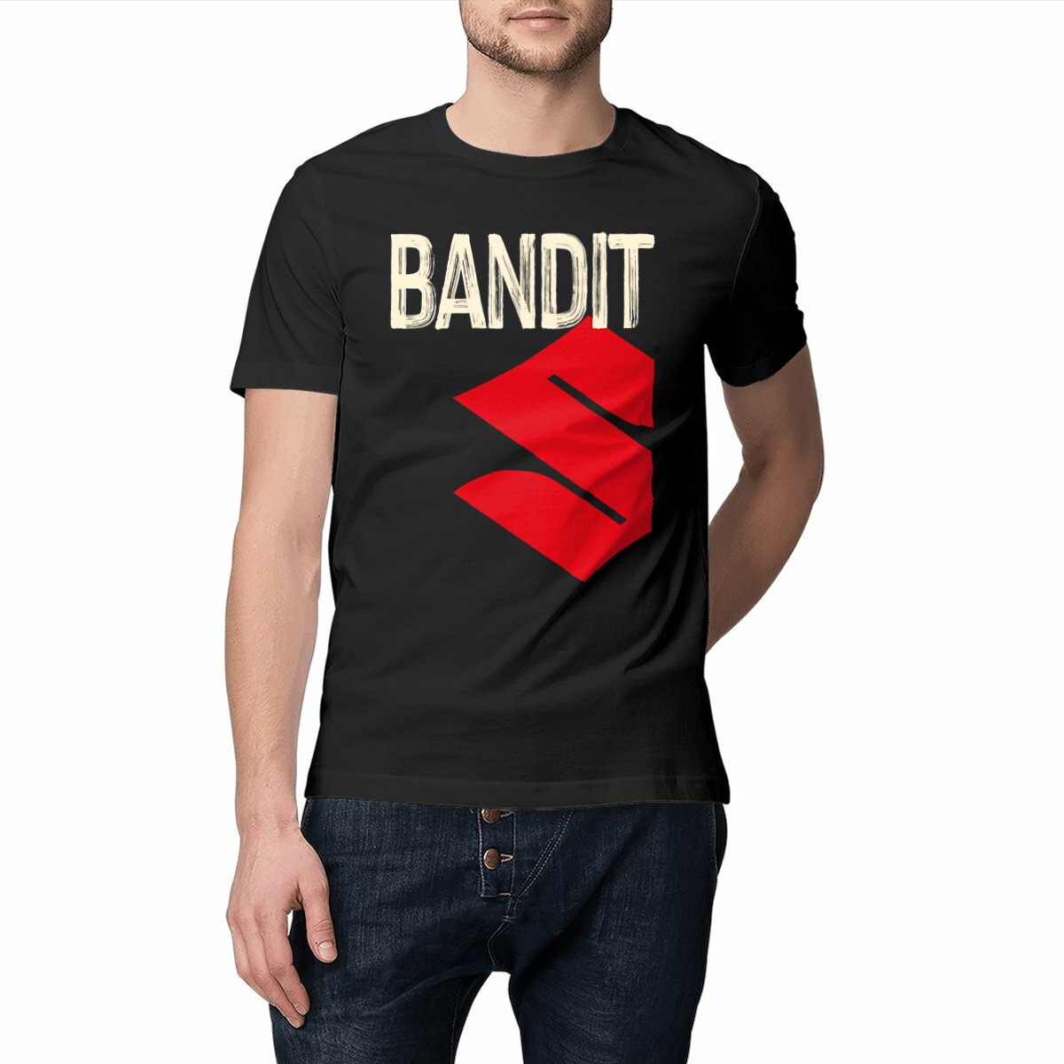 T-shirt noir unisexe manches courtes Suzuki Bandit