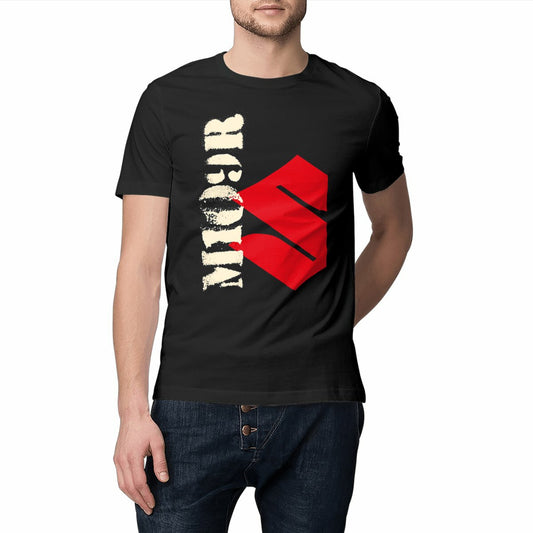 T-shirt noir unisexe manches courtes Suzuki M109R