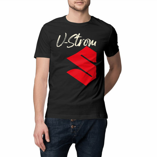 T-shirt noir unisexe manches courtes Suzuki V-Strom