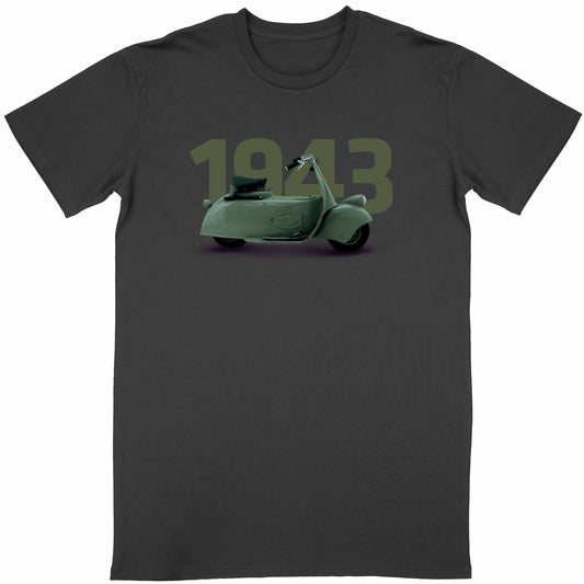 T-shirt noir manches courtes Vespa 1943