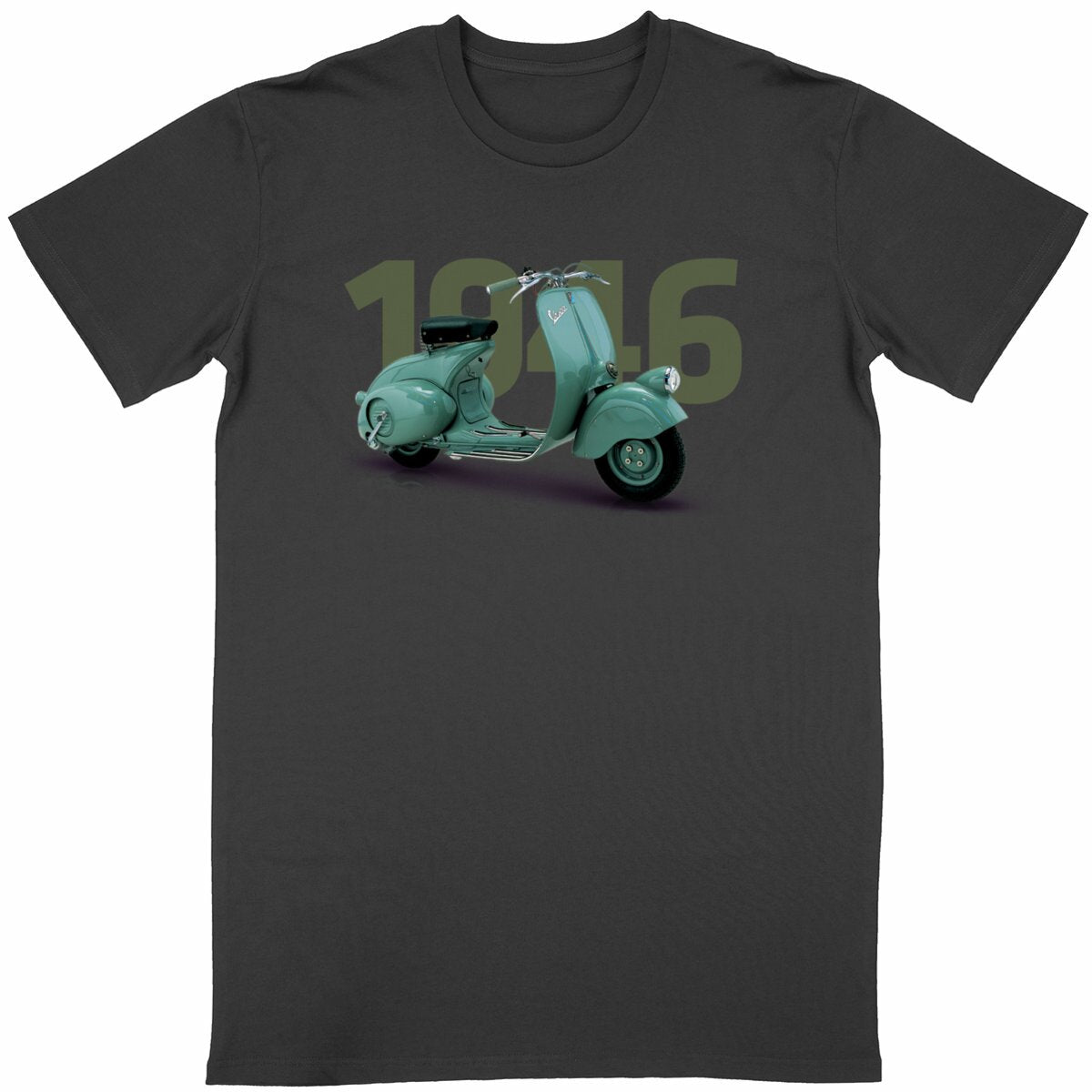 T-shirt noir manches courtes Vespa 1946