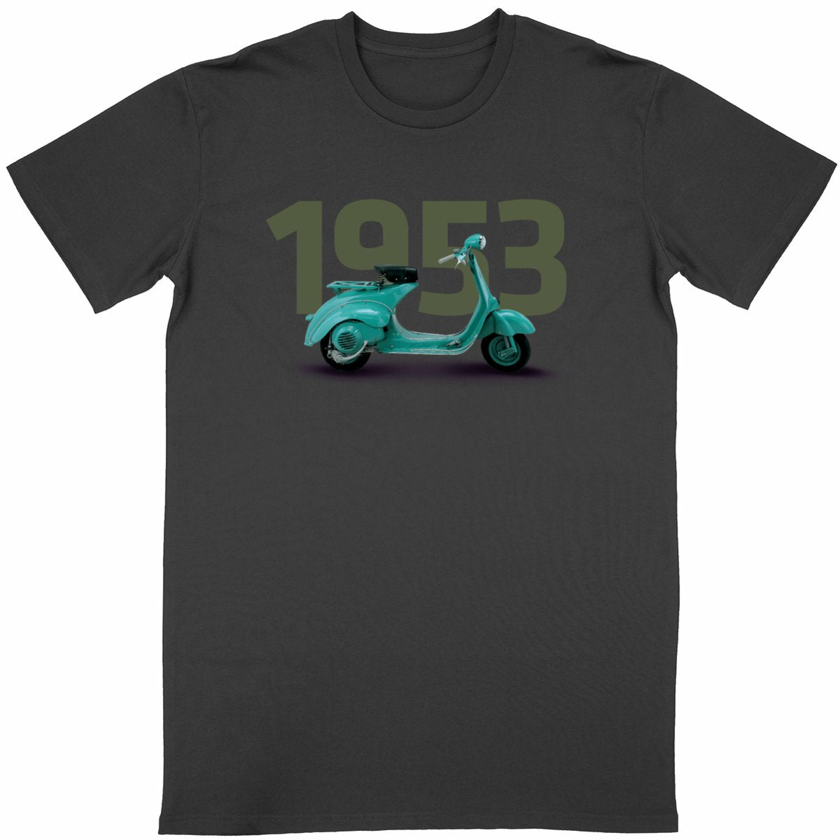 T-shirt noir manches courtes Vespa 1953