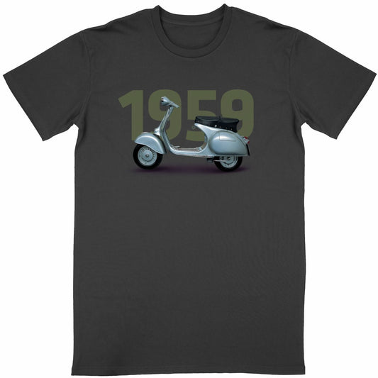 T-shirt noir manches courtes Vespa 1959