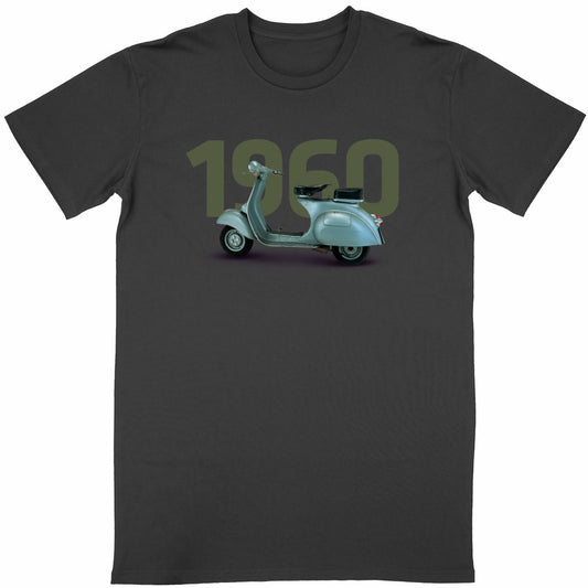 T-shirt noir manches courtes Vespa 1960