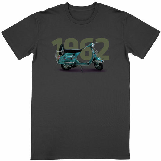 T-shirt noir manches courtes Vespa 1962