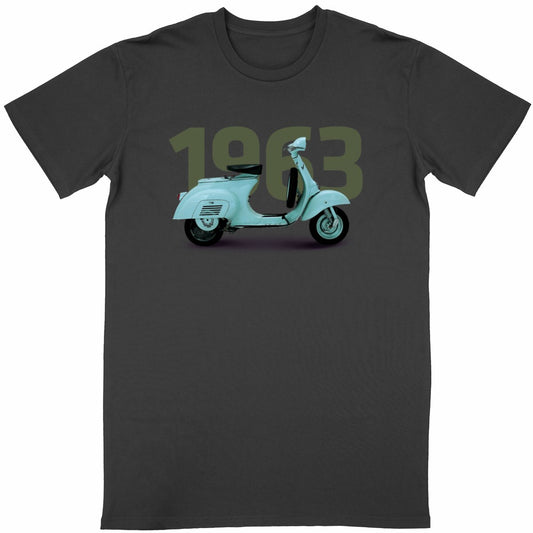 T-shirt noir manches courtes Vespa 1963