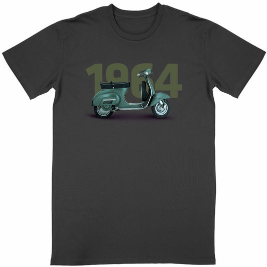 T-shirt noir manches courtes Vespa 1964