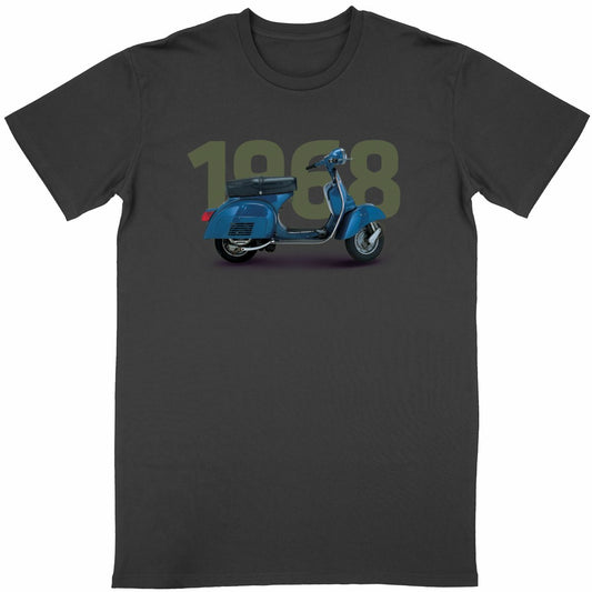 T-shirt noir manches courtes Vespa 1968