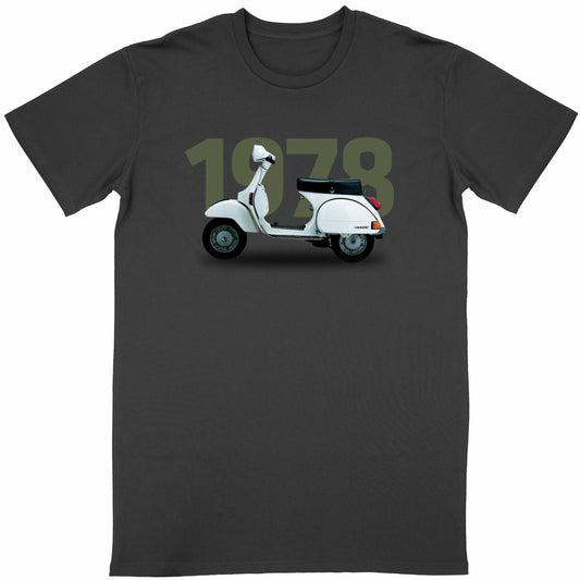 T-shirt noir manches courtes Vespa 1978