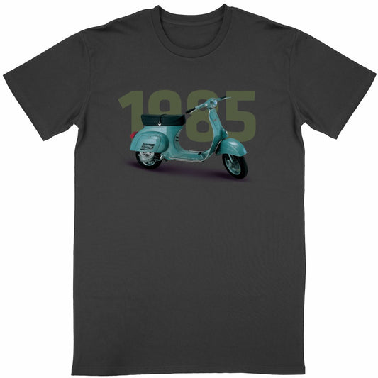 T-shirt noir manches courtes Vespa 1985