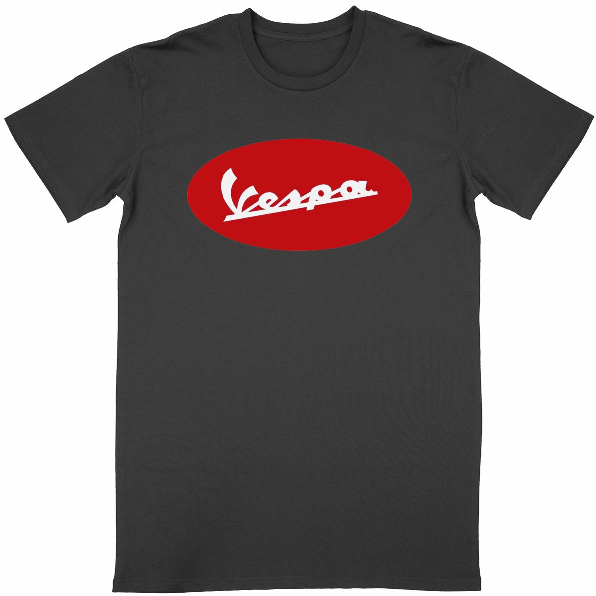 T-shirt noir manches courtes Vespa Rosso