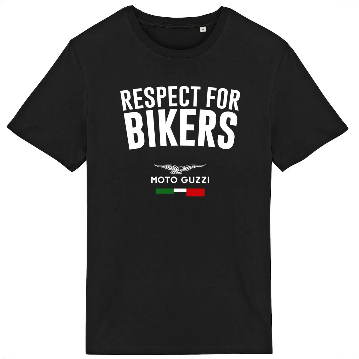 T-shirt noir unisexe Respect for Bikers • Moto Guzzi