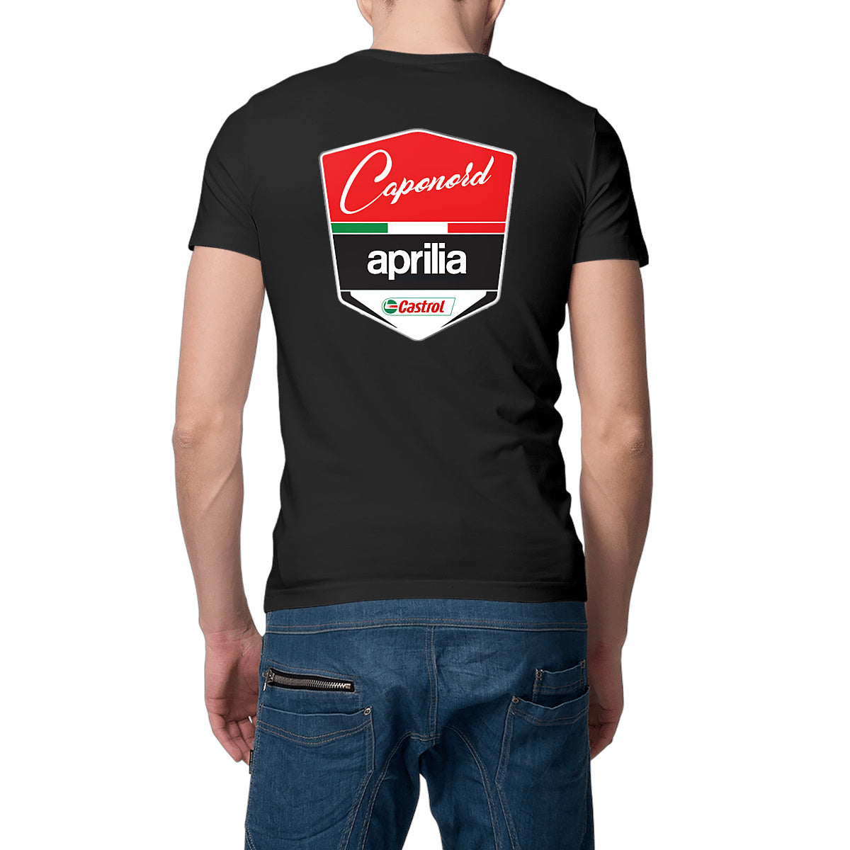 T-shirt noir manches courtes Aprilia Caponord