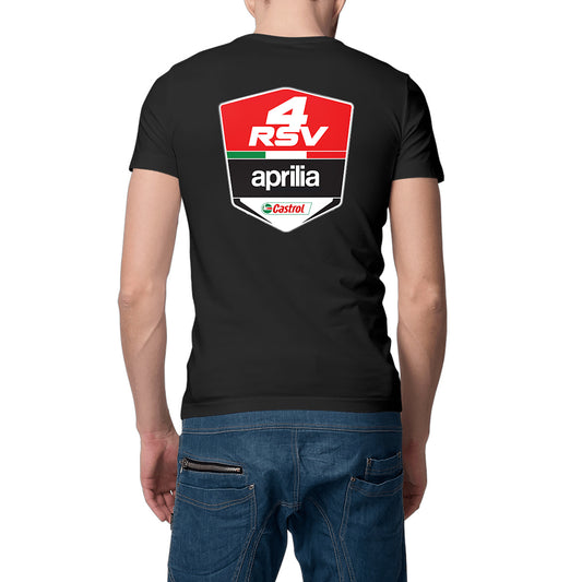 T-shirt noir manches courtes Aprilia RSV4