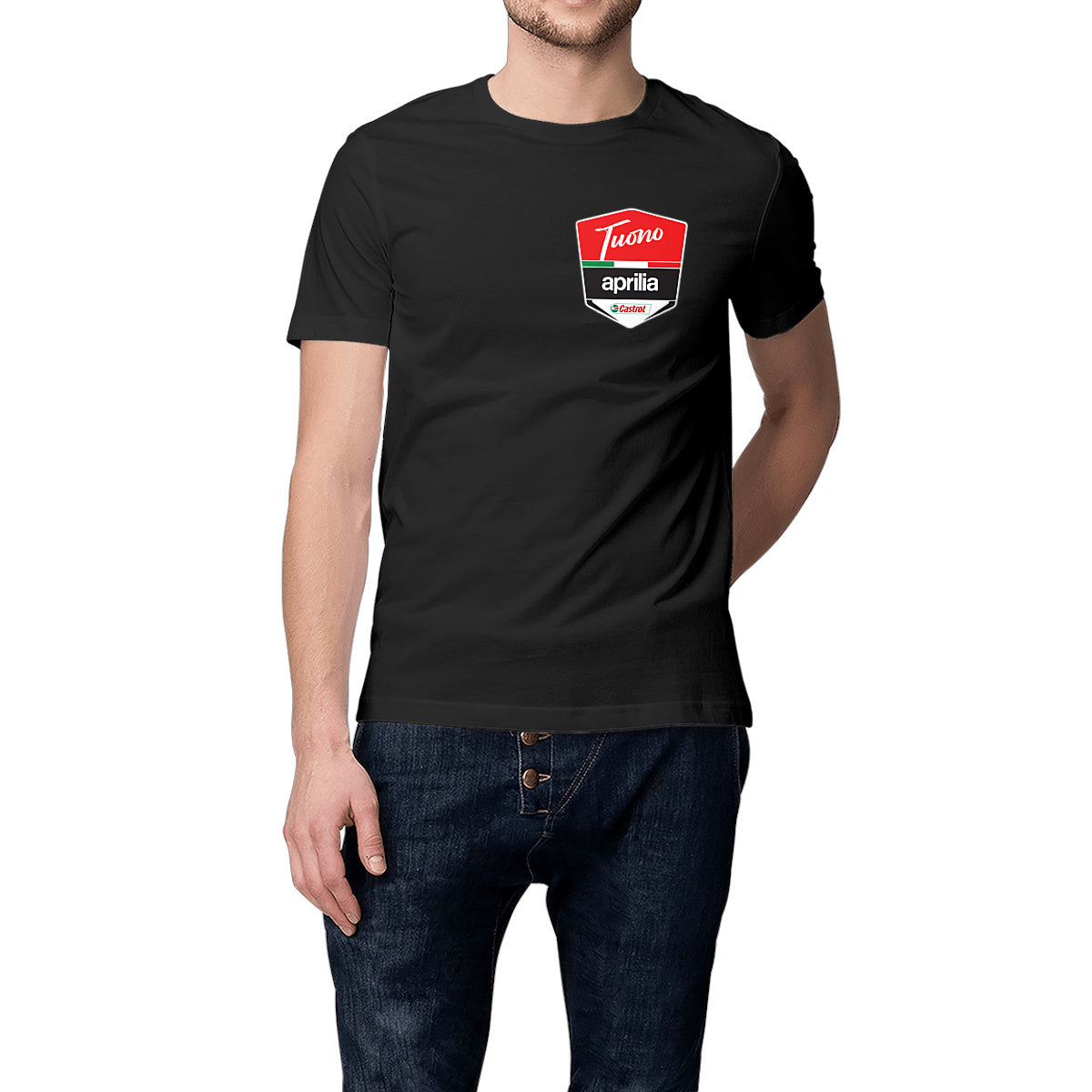 T-shirt noir manches courtes Aprilia Tuono