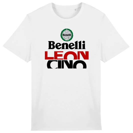 T-shirt unisexe Benelli Leoncino face et dos • Vêtement coton bio • Culture Moto