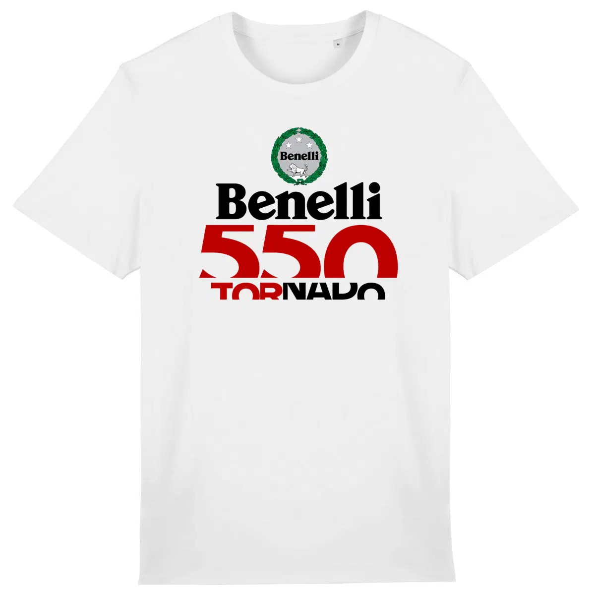 T-shirt unisexe Benelli Tornado 550 face et dos • Vêtement coton bio • Culture Moto