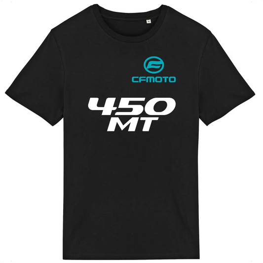 T-shirt unisexe CFMoto 450 MT face et dos • Vêtement coton bio • Culture Moto