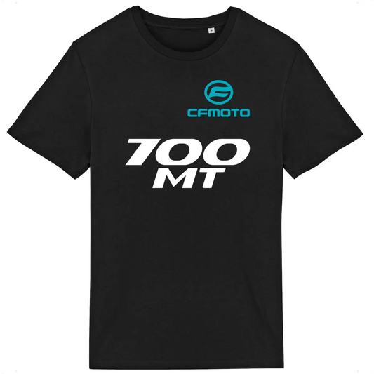 T-shirt unisexe CFMoto 700 MT face et dos • Vêtement coton bio • Culture Moto