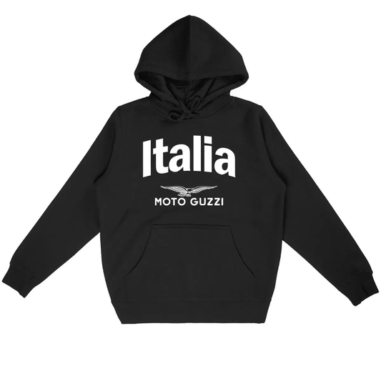 Sweat-shirt noir à capuche Moto Guzzi Italia