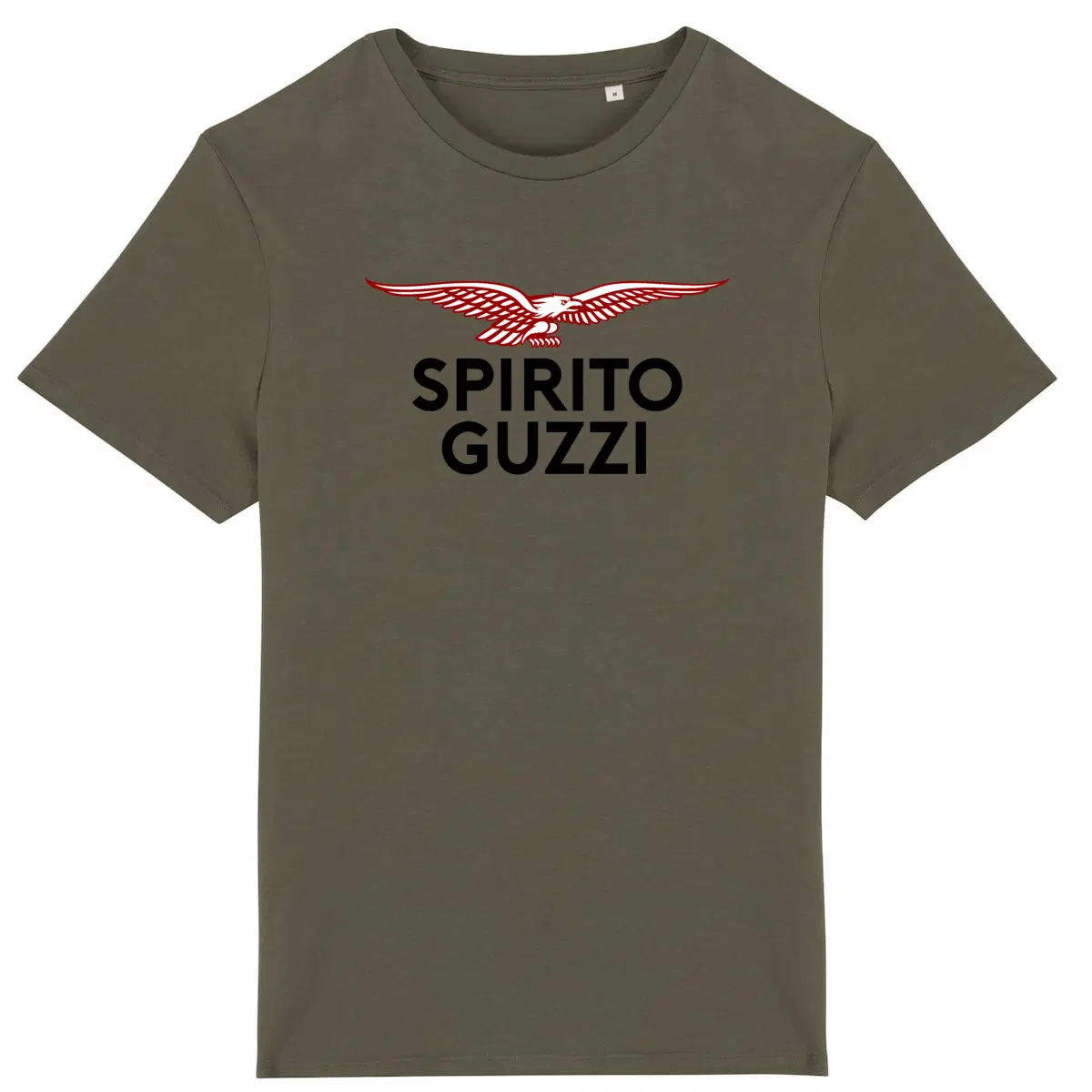 T-shirt kaki Moto Guzzi Spirito Guzzi • Vêtement coton bio • Culture Moto