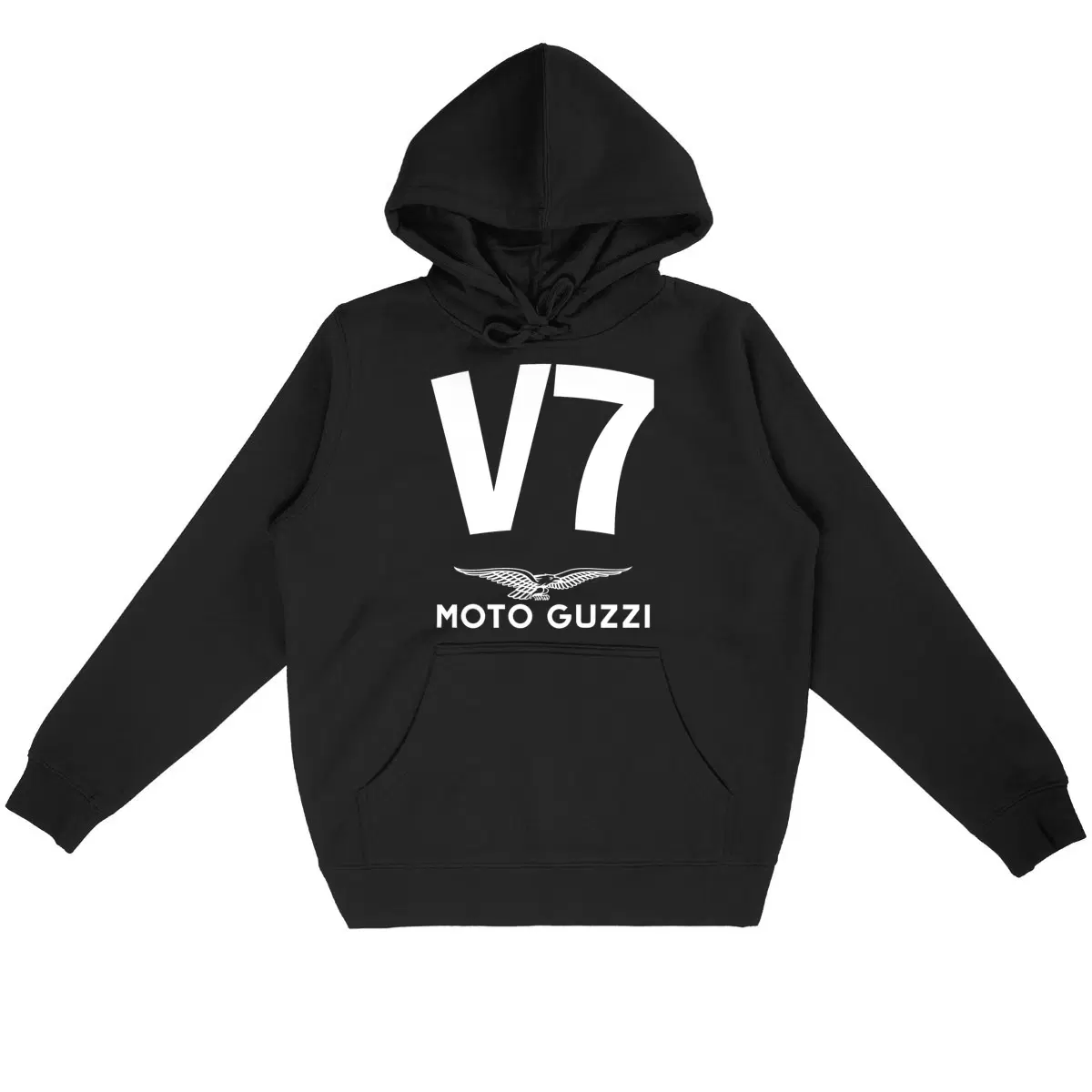 Sweat-shirt noir à capuche Moto Guzzi V7