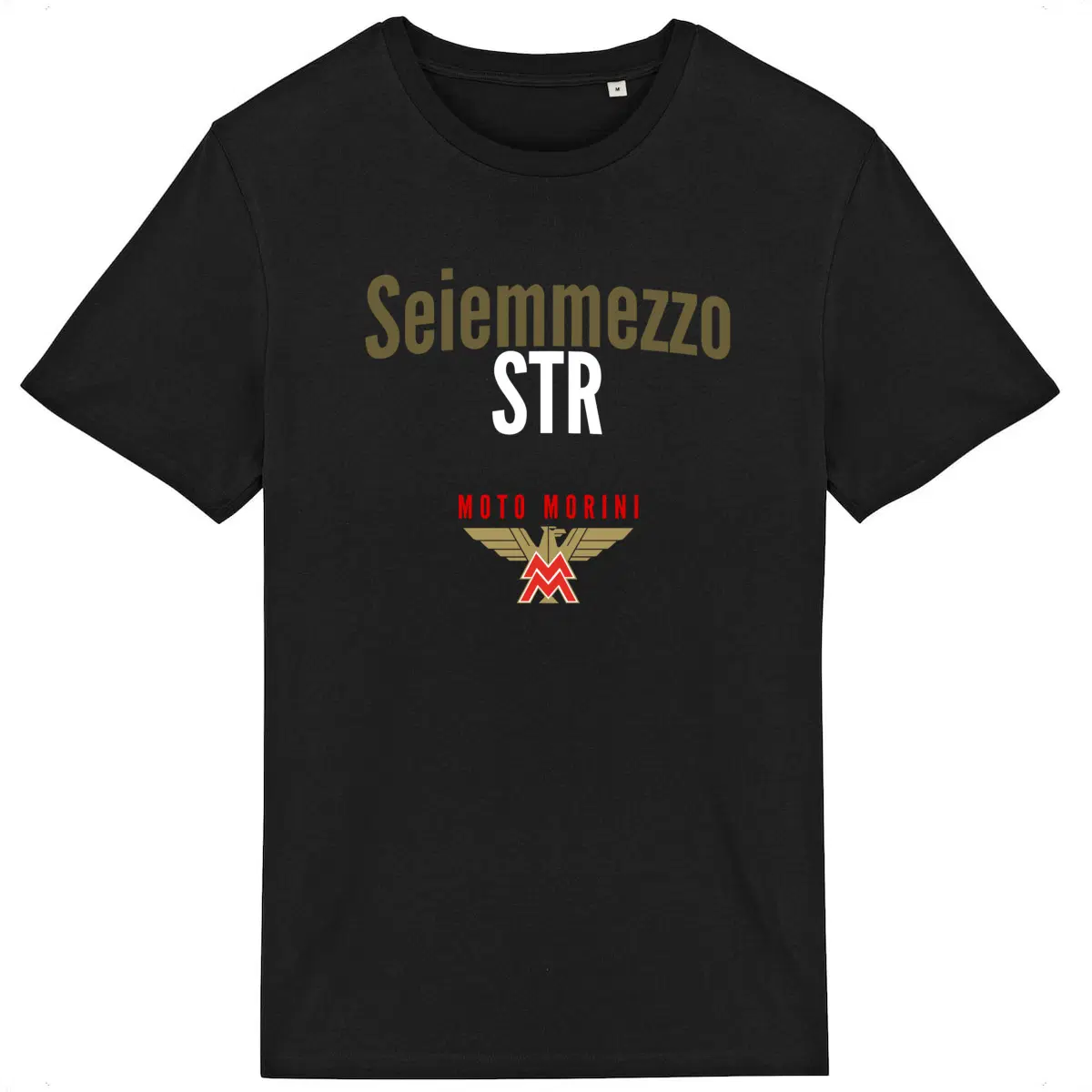 T-shirt noir manches courtes Moto Morini Seiemmezzo STR