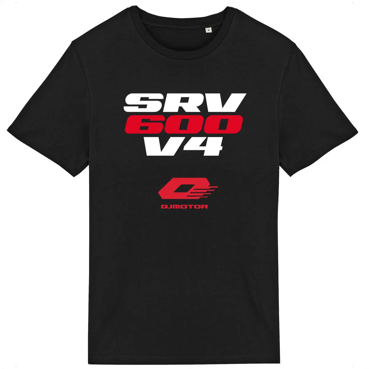 T-shirt noir manches courtes QJ Motor SRV 600 V4