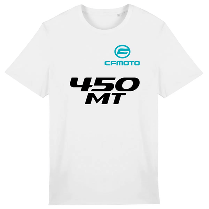 T-shirt unisexe CFMoto 450 MT face et dos • Vêtement coton bio • Culture Moto