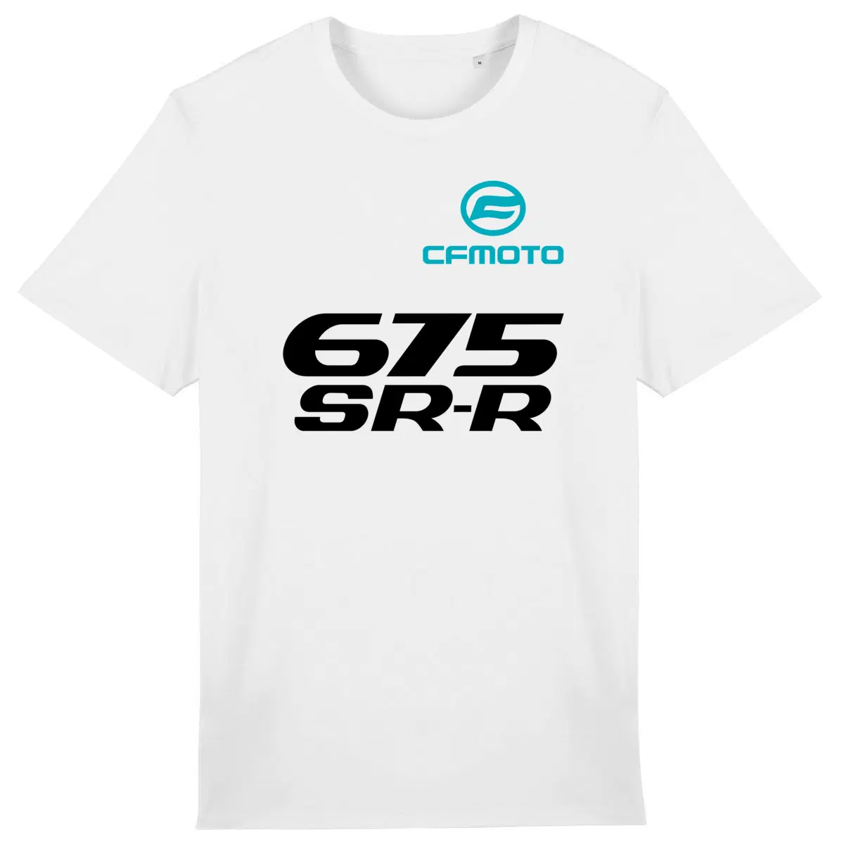 T-shirt unisexe CFMoto 675 SR-R face et dos • Vêtement coton bio • Culture Moto