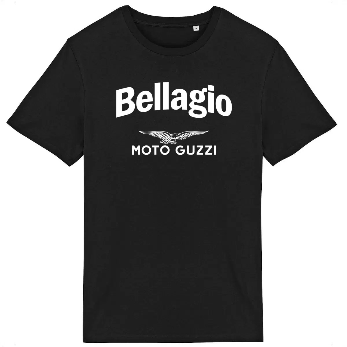 T-shirt noir manches courtes Moto Guzzi Bellagio