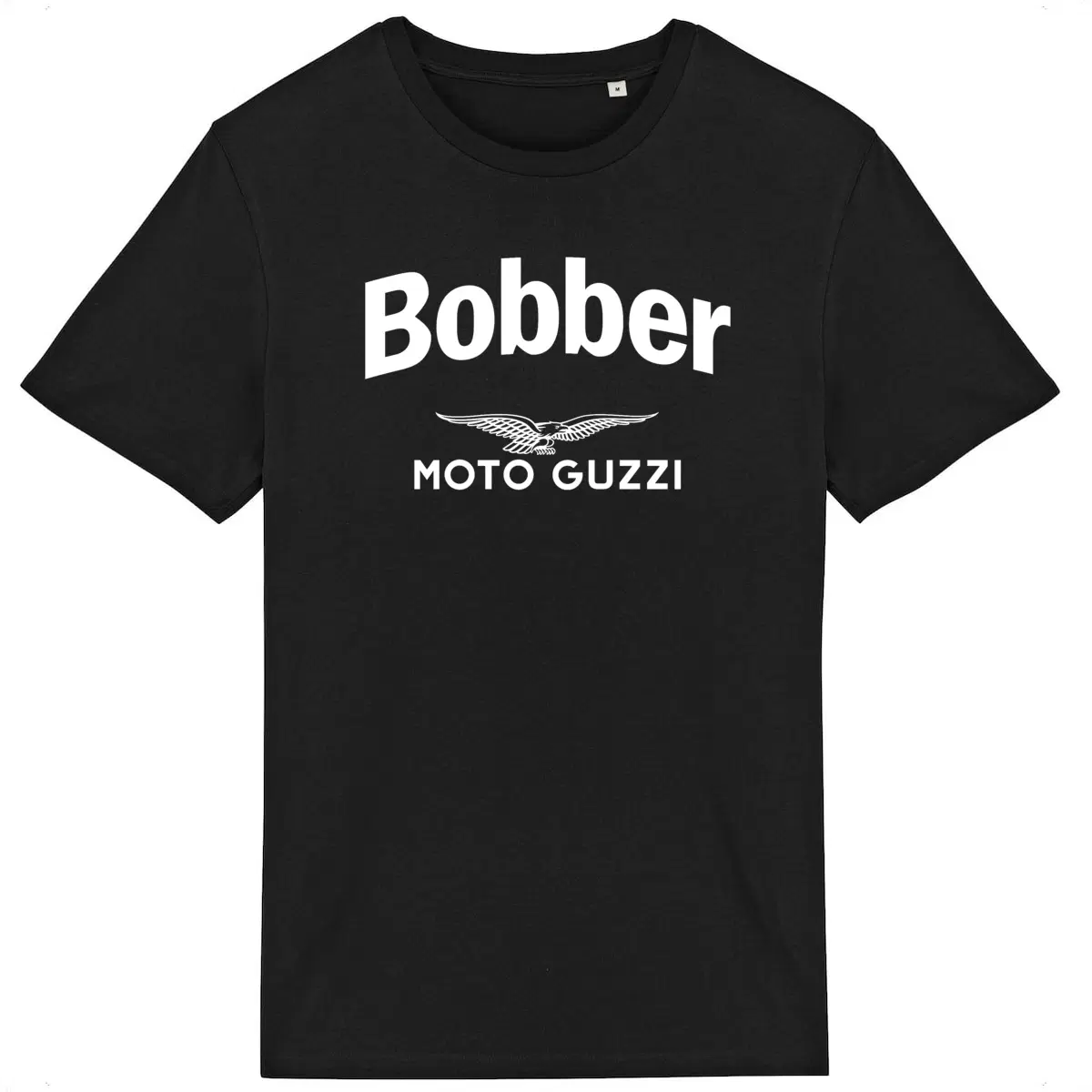 T-shirt noir manches courtes Moto Guzzi Bobber