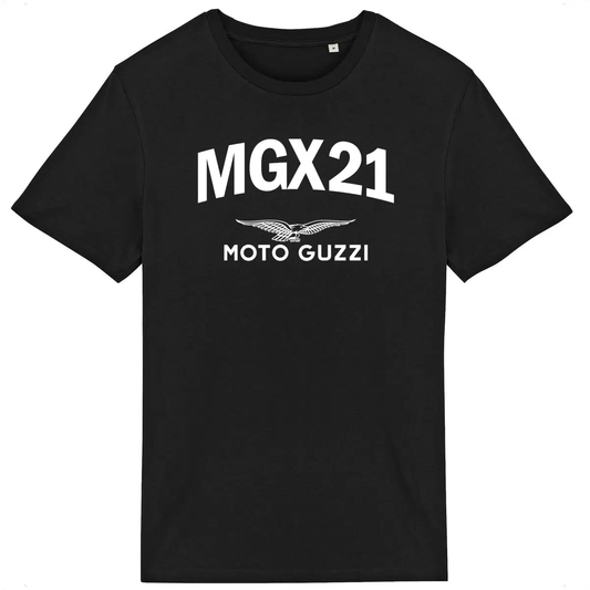 T-shirt noir manches courtes Moto Guzzi MGX-21
