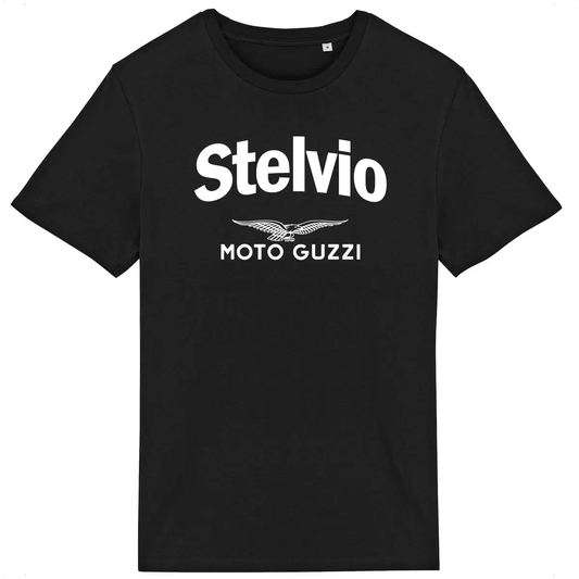 T-shirt noir manches courtes Moto Guzzi Stelvio