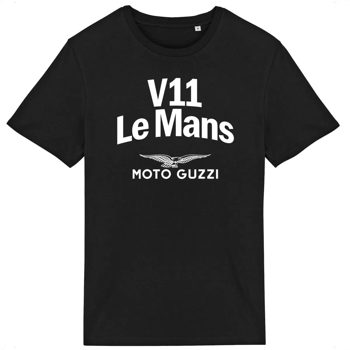 T-shirt noir manches courtes Moto Guzzi V11 Le Mans