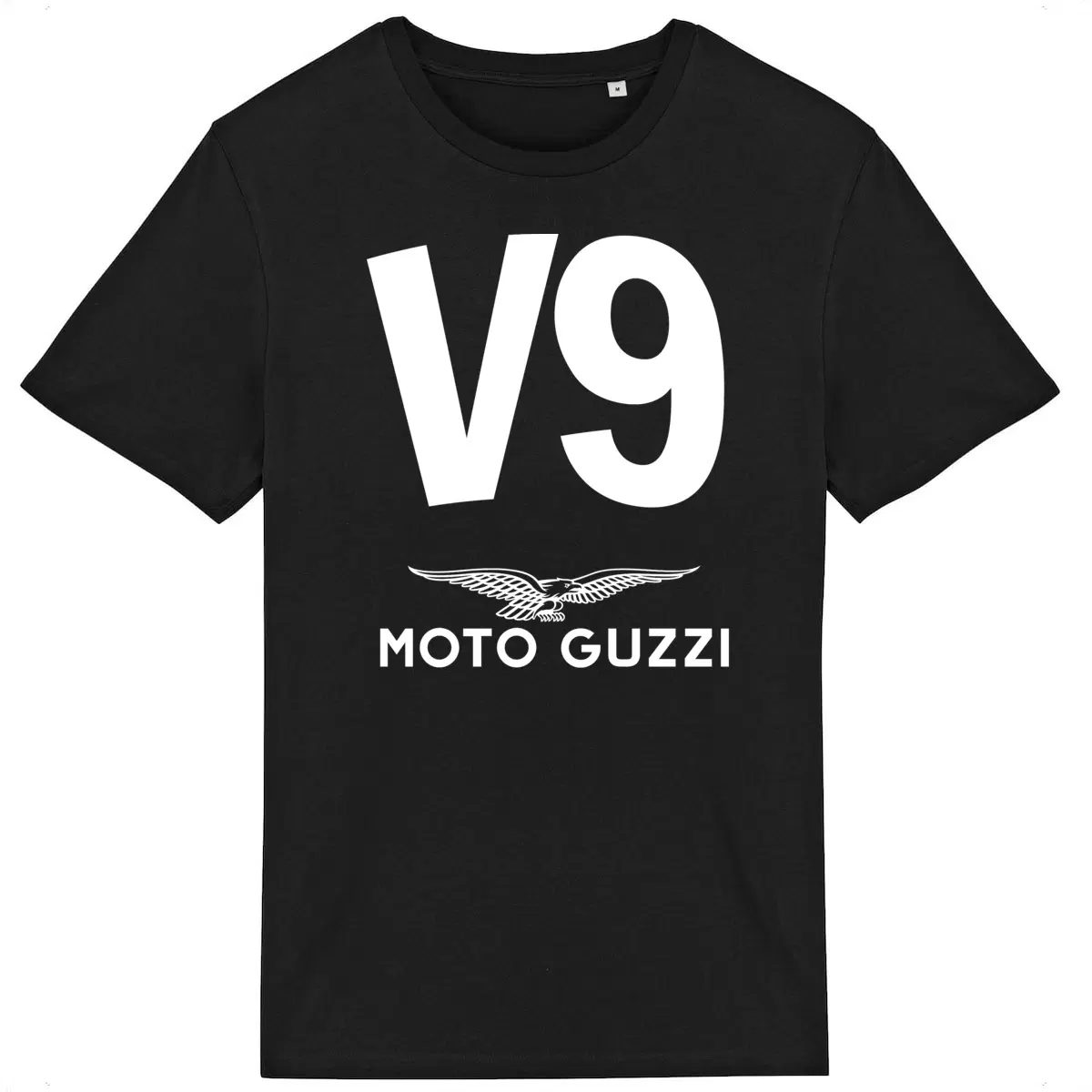T-shirt noir manches courtes Moto Guzzi V9