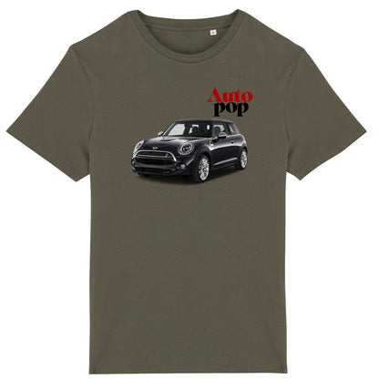 Auto Pop • T-shirt kaki Mini Cooper Panther Garage face et dos
