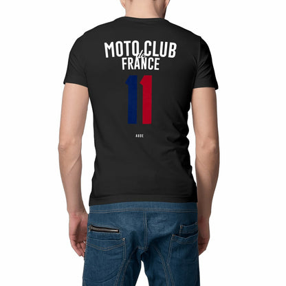 Culture Moto • T-shirt noir Moto Club de France • 11 Aude • face et dos