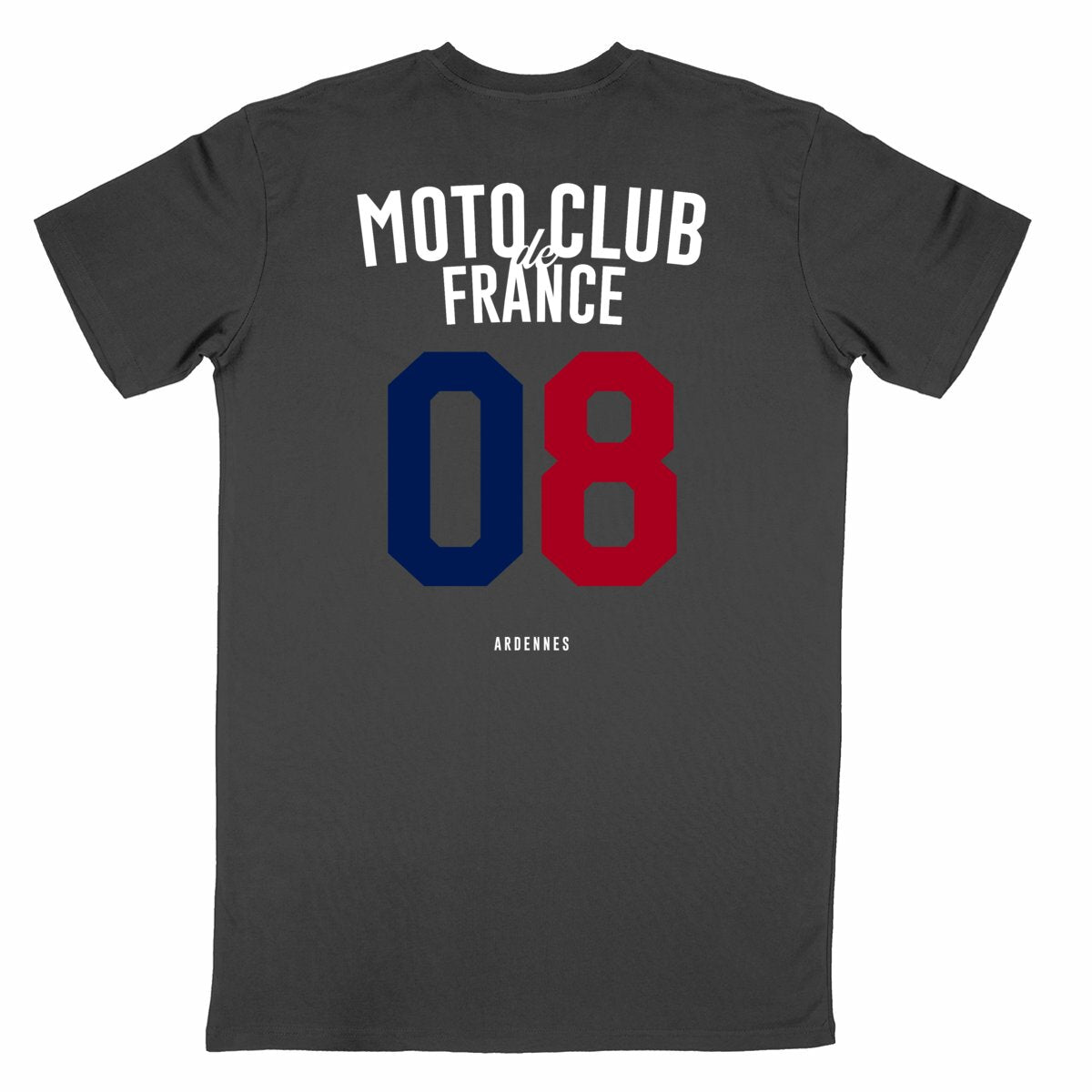 Culture Moto • T-shirt noir Moto Club de France • 08 Ardennes • face et dos