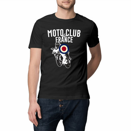 Culture Moto • T-shirt noir Moto Club de France • 05 Hautes-Alpes • face et dos