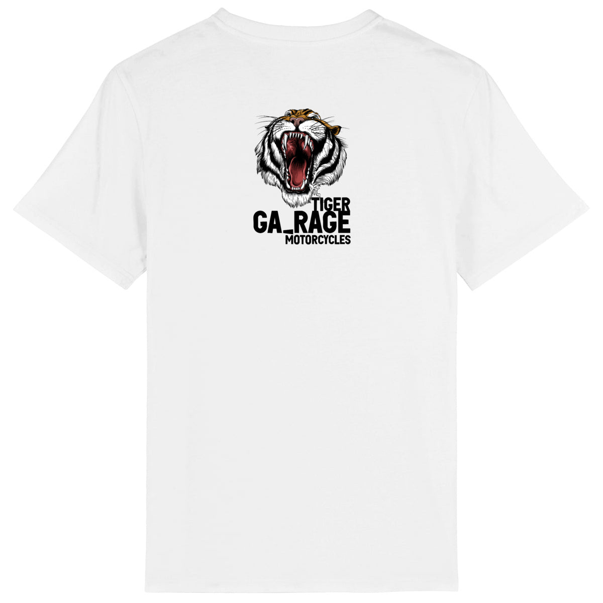 T-shirt blanc manches courtes Tiger Garage Motorcycles