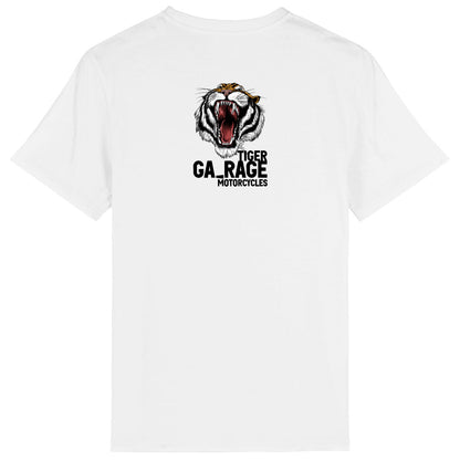T-shirt blanc manches courtes Tiger Garage Motorcycles