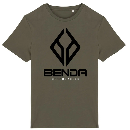 T-shirt kaki manches courtes logo Benda Motorcycles