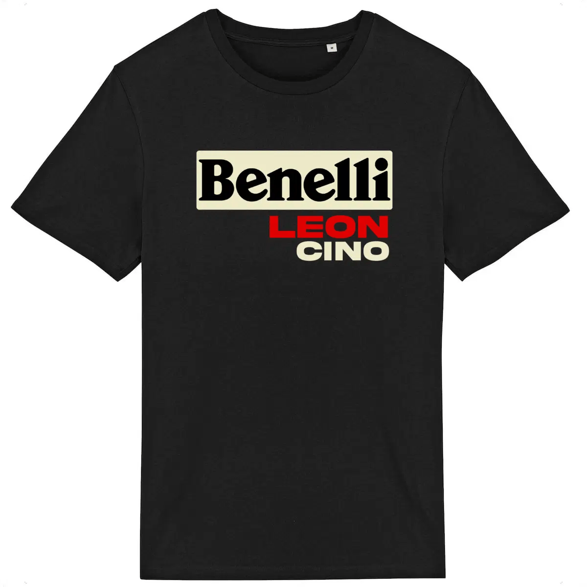 T-shirt noir manches courtes Benelli Leoncino