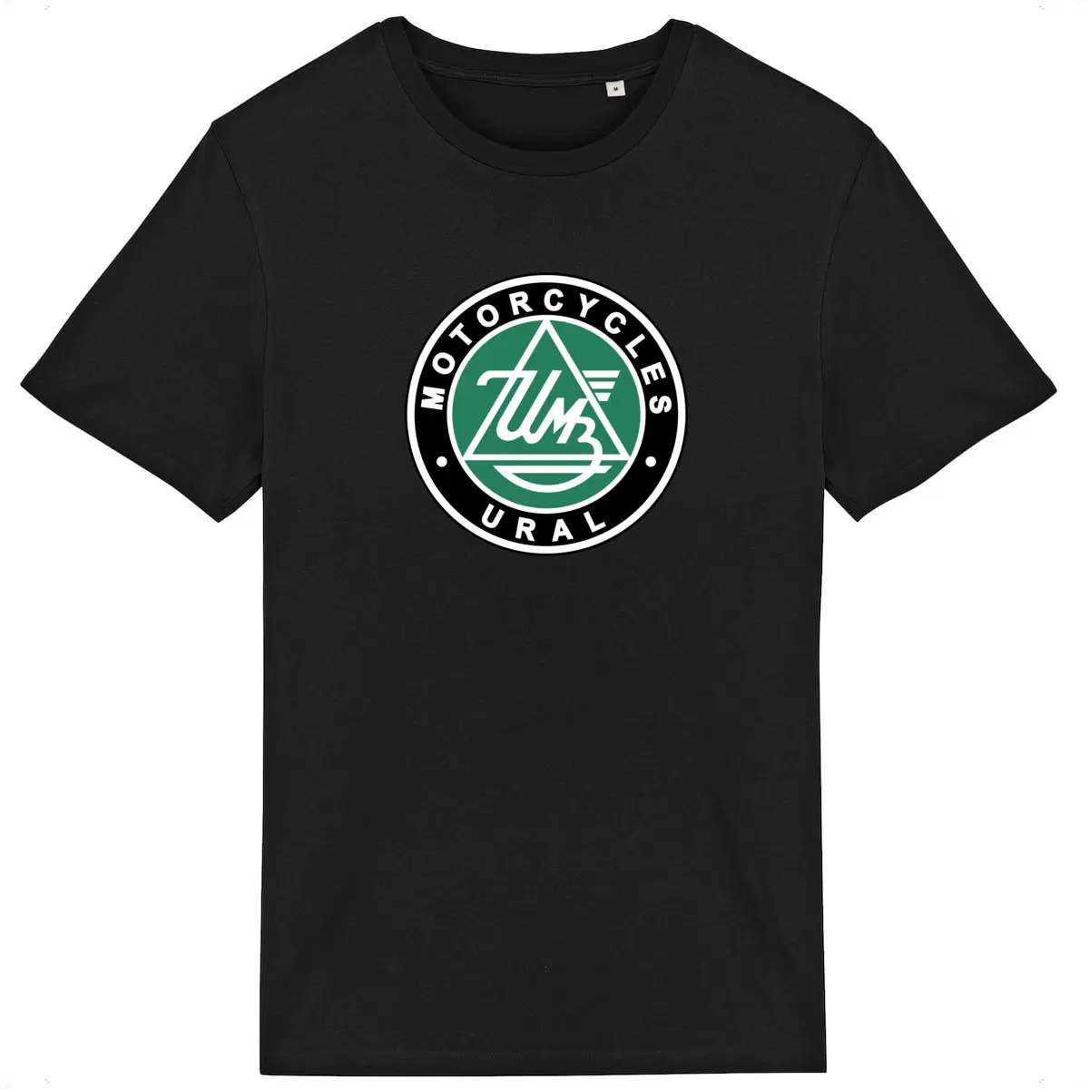 T-shirt unisexe Ural Motorcycles face et dos • Vêtement coton bio • Culture Moto