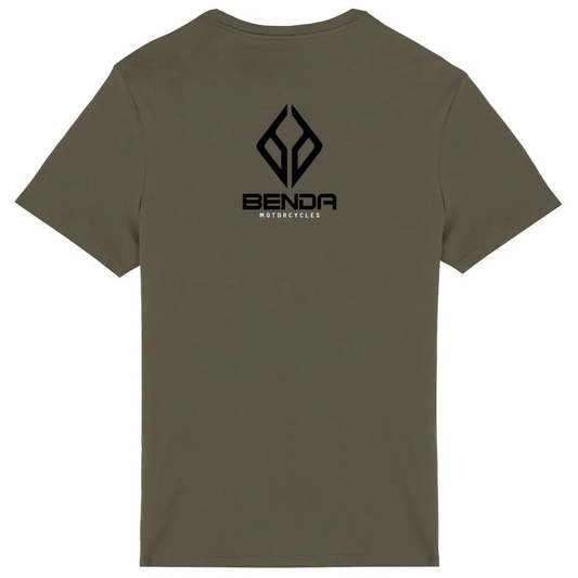 T-shirt unisexe Benda Motorcycles face et dos • Vêtement coton bio • Culture Moto