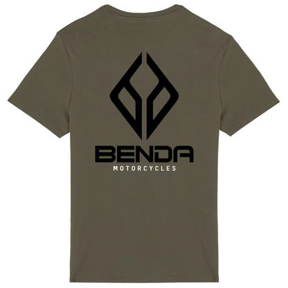 T-shirt kaki manches courtes logo Benda Motorcycles