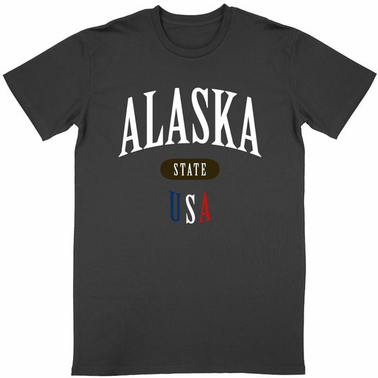 T-shirt noir unisexe manches courtes U.S. 50 States