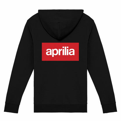 Sweat-shirt noir zippé Aprilia