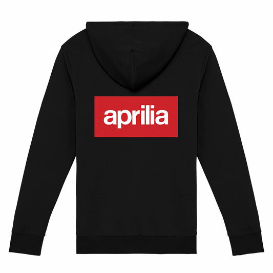 Sweat-shirt noir zippé Aprilia